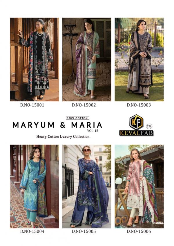 KevalFab Maryum & Maria Vol-15 – Karachi Dress Material